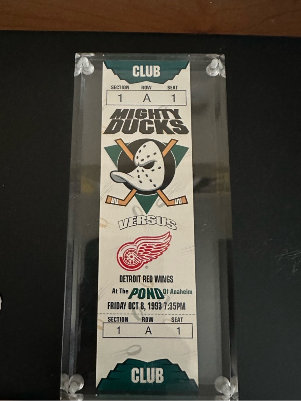 Anaheim Mighty Ducks Stub